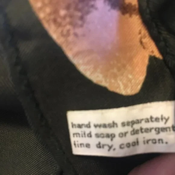 Scarf Vera Neumann Forest Green Orange Brown Watercolor Floral Oblong - Picture 8 of 8